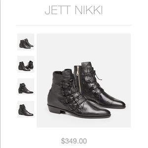 Modern Vice Black Leather Boots size US8/EU 38